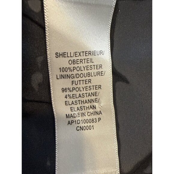 Adrianna Papell Black Floral Sleeveless Fit & Flare Dress Red Accents Sz 10P EUC - Picture 6 of 7